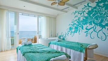 Couples treatment rooms, body treatments, body wraps, body scrubs