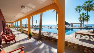 Standard Room, 2 Double Beds, Pool View, Poolside | Terrace/patio