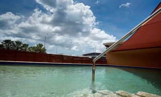 Outdoor pool, sun loungers