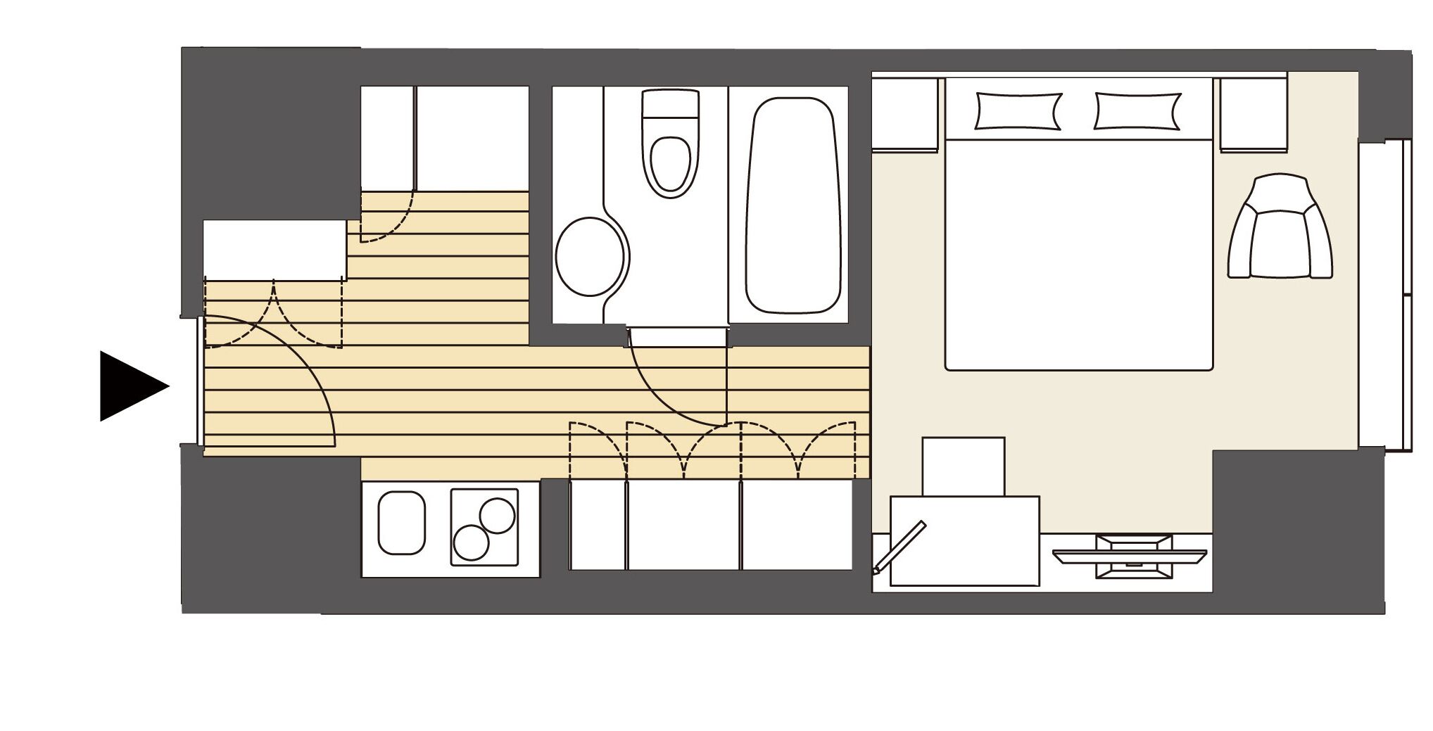 premium bedding, down duvets, in-room safe, desk