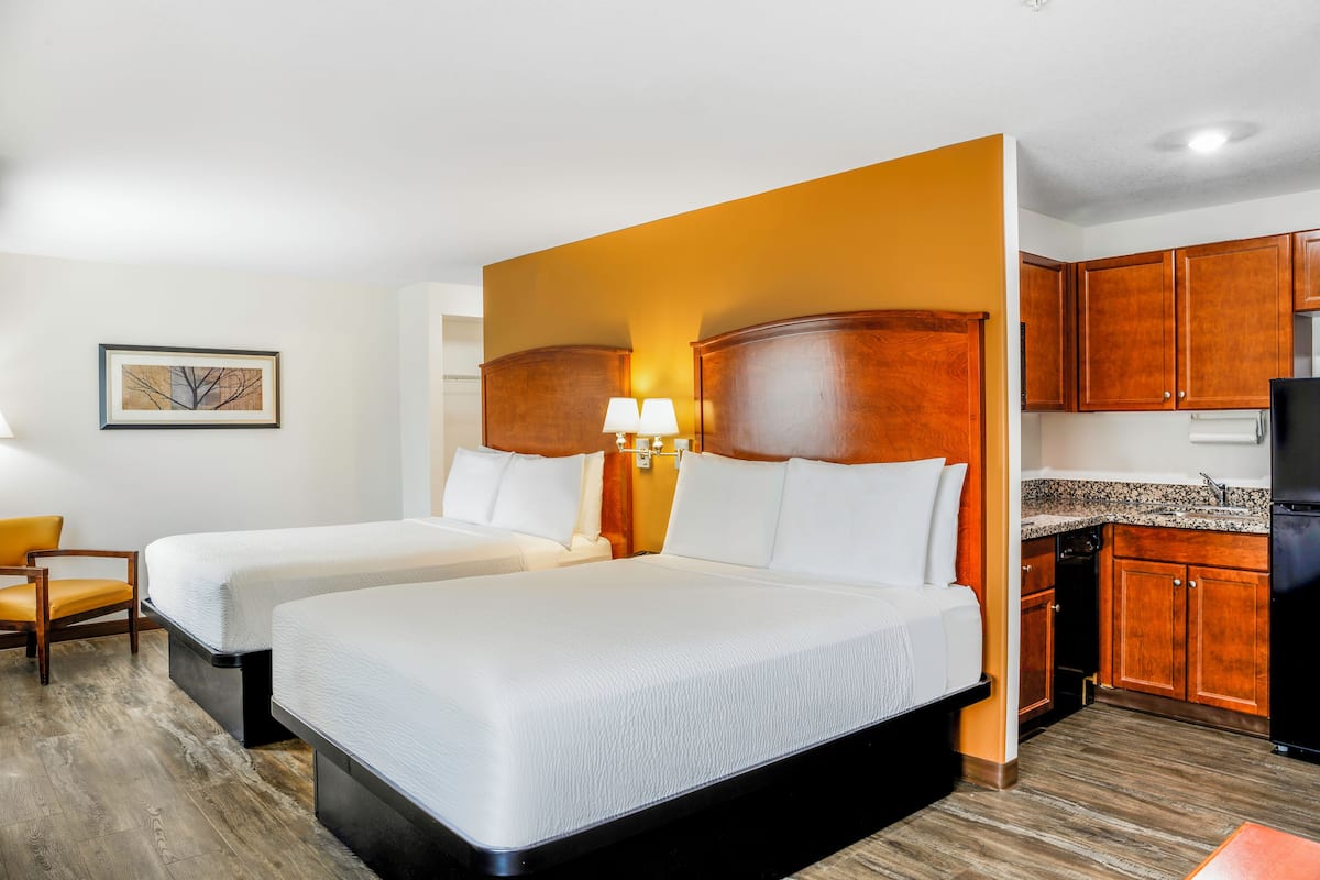 Suite, 2 Queen Beds, Non Smoking | Pillow-top beds, blackout curtains, soundproofing, iron/ironing board