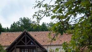 A building with a traditional architectural style, featuring a steep staircase leading to a wooden door. - Domaine et Golf de Vaugouard - La Maison Younan (Fontenay-sur-Loing)