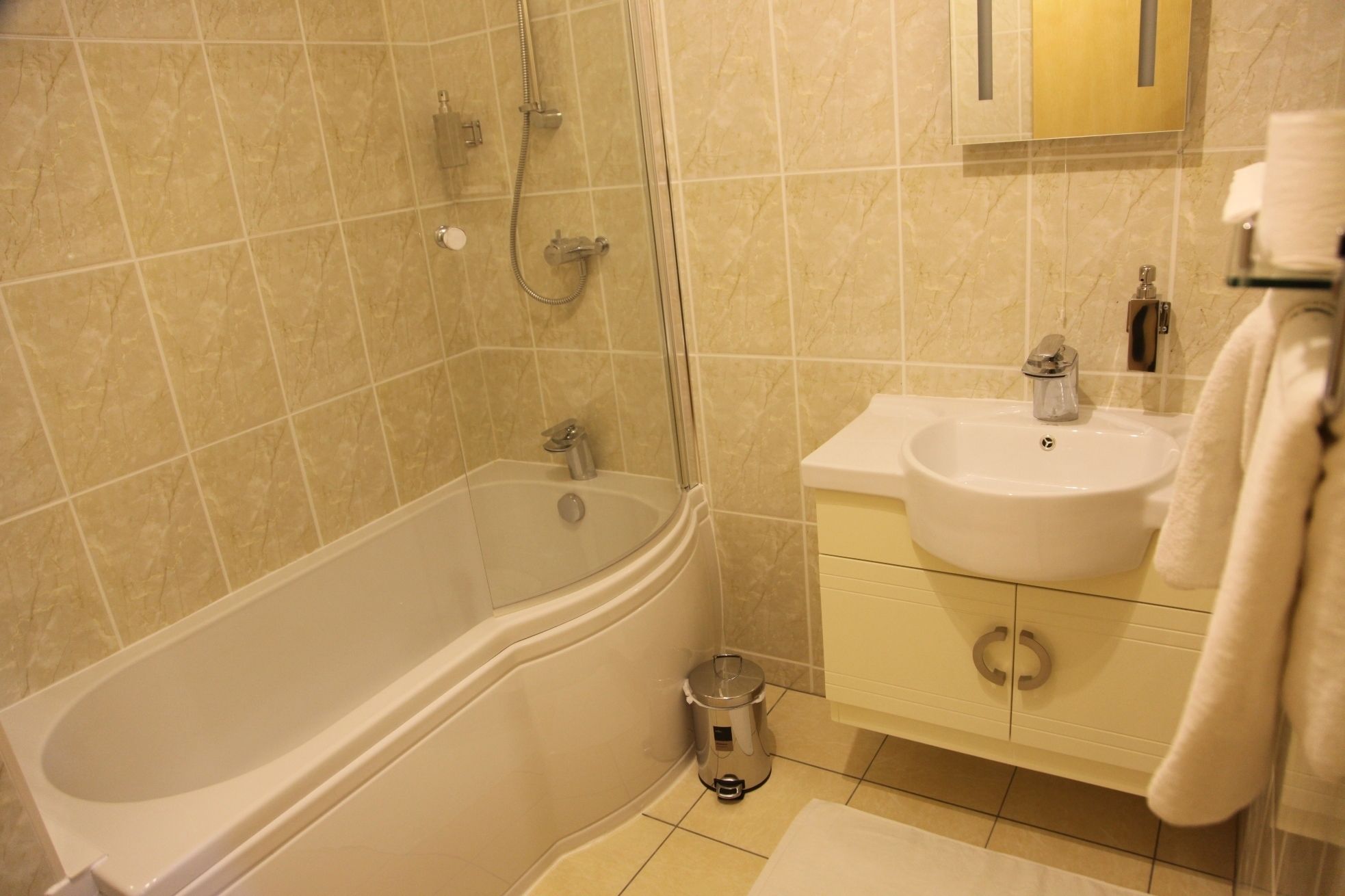 family room | bathroom | hair dryer, towels