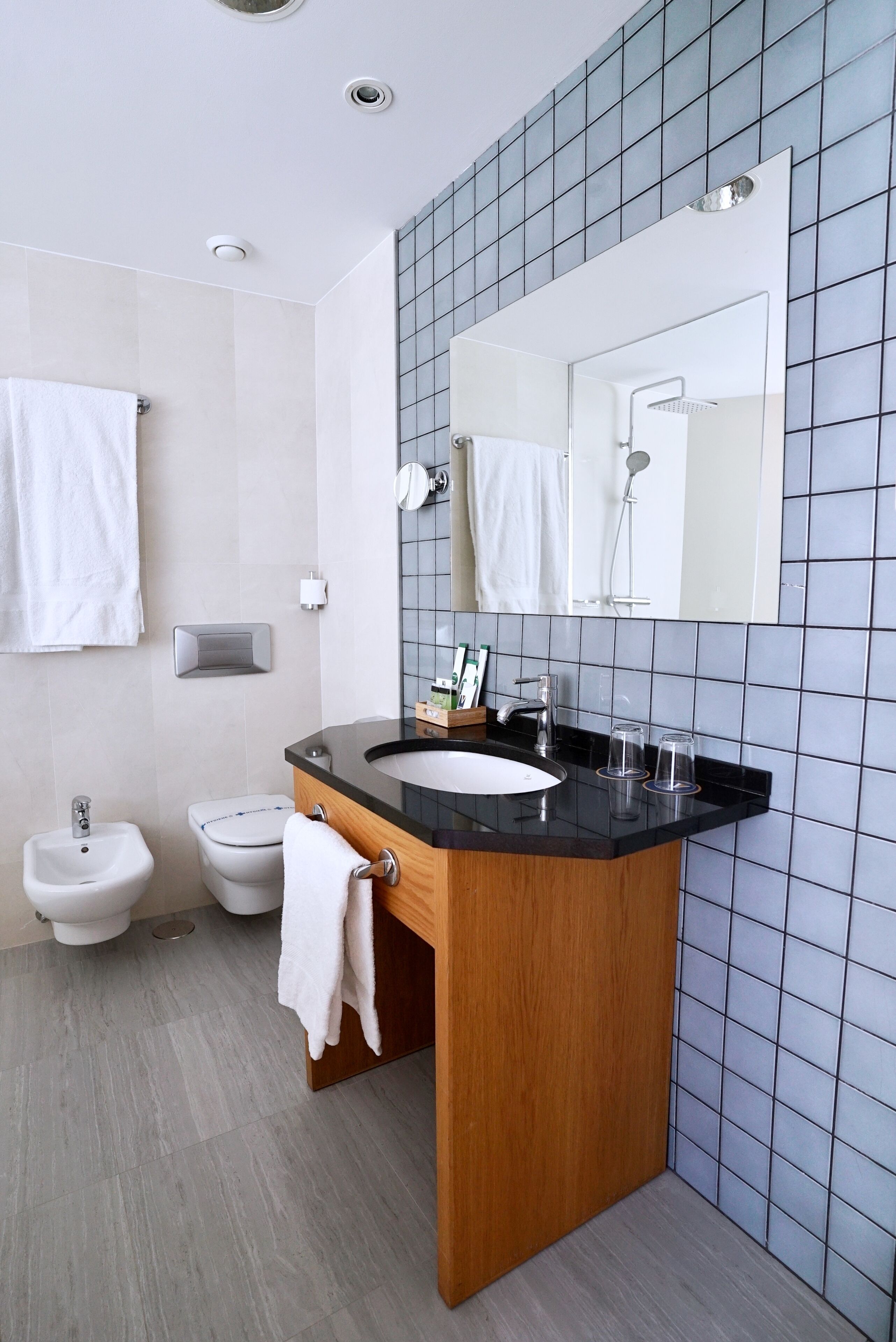 junior suite, terrace | bathroom | hair dryer, bidet, towels