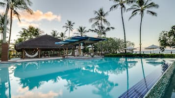 Outdoor pool, sun loungers