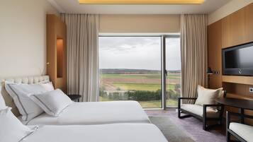 Pillowtop beds, in-room safe, blackout drapes, soundproofing