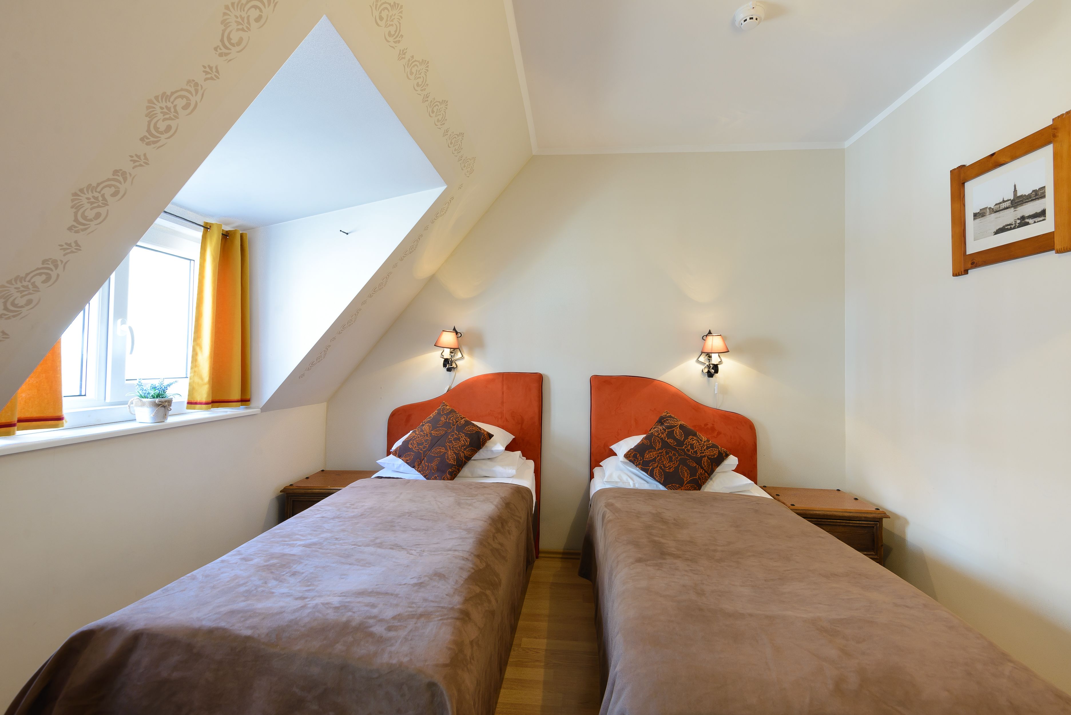small attic twin room | minibar, in-room safe, desk, rollaway beds