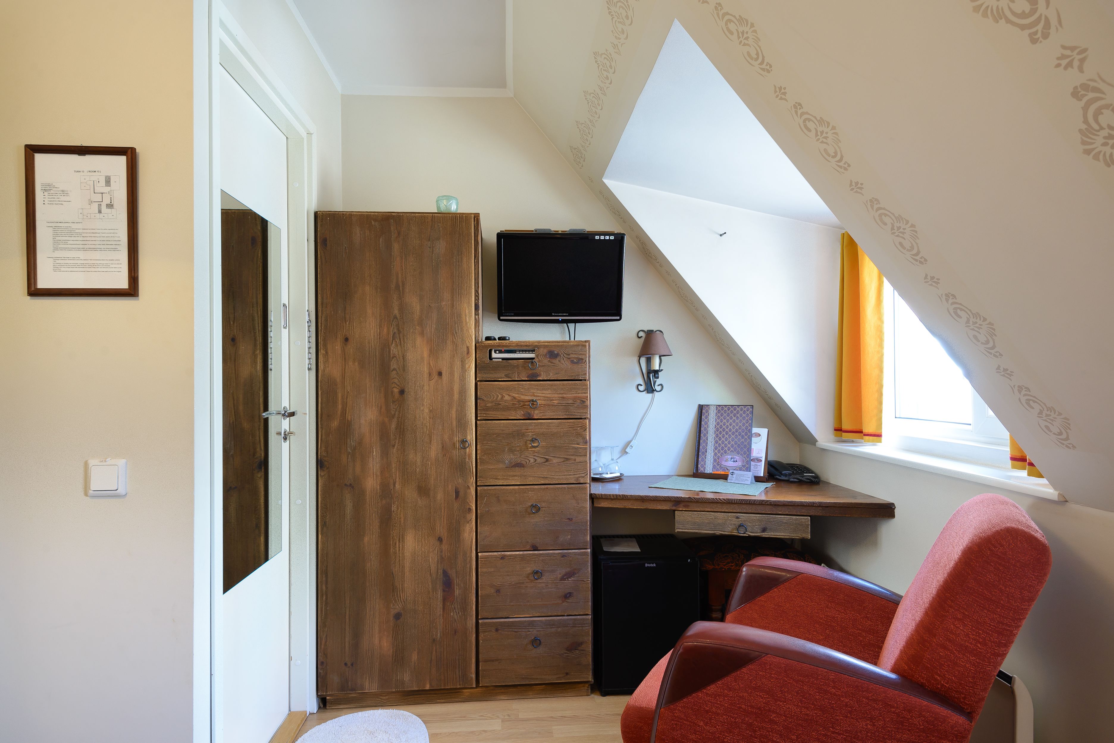 small attic twin room | minibar, in-room safe, desk, rollaway beds