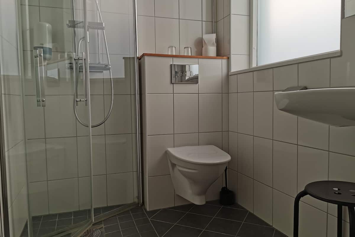 single room | bathroom | hair dryer, heated floors, towels, soap