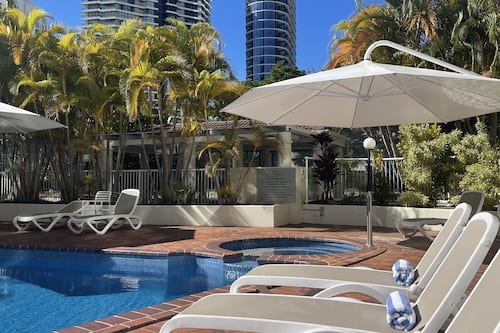 Indoor pool, outdoor pool, pool umbrellas, sun loungers