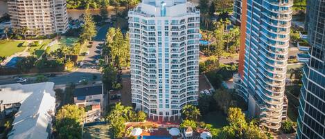 Utsikt mot strand/hav