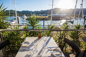 Breakfast, lunch, dinner served; al fresco dining