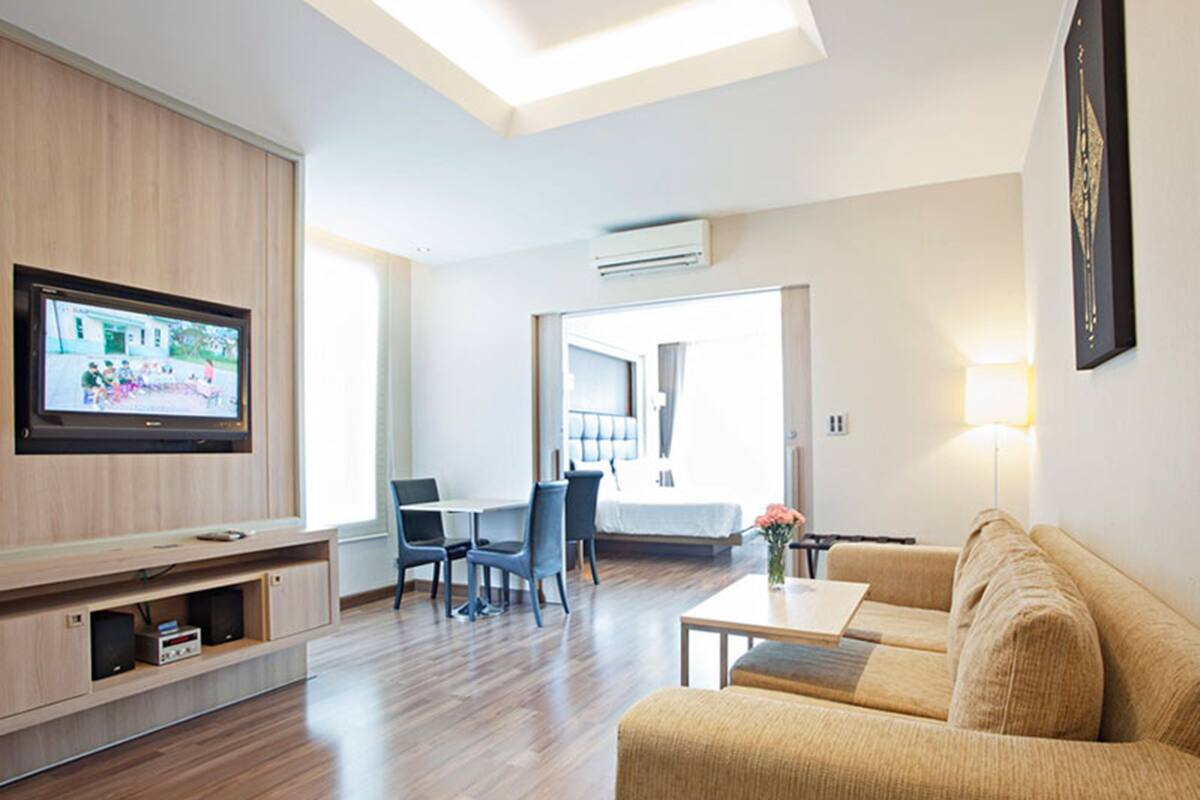 1 habitación y ropa de cama de alta calidad