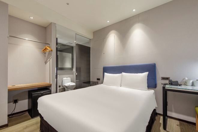 In-room safe, desk, laptop workspace, iron/ironing board