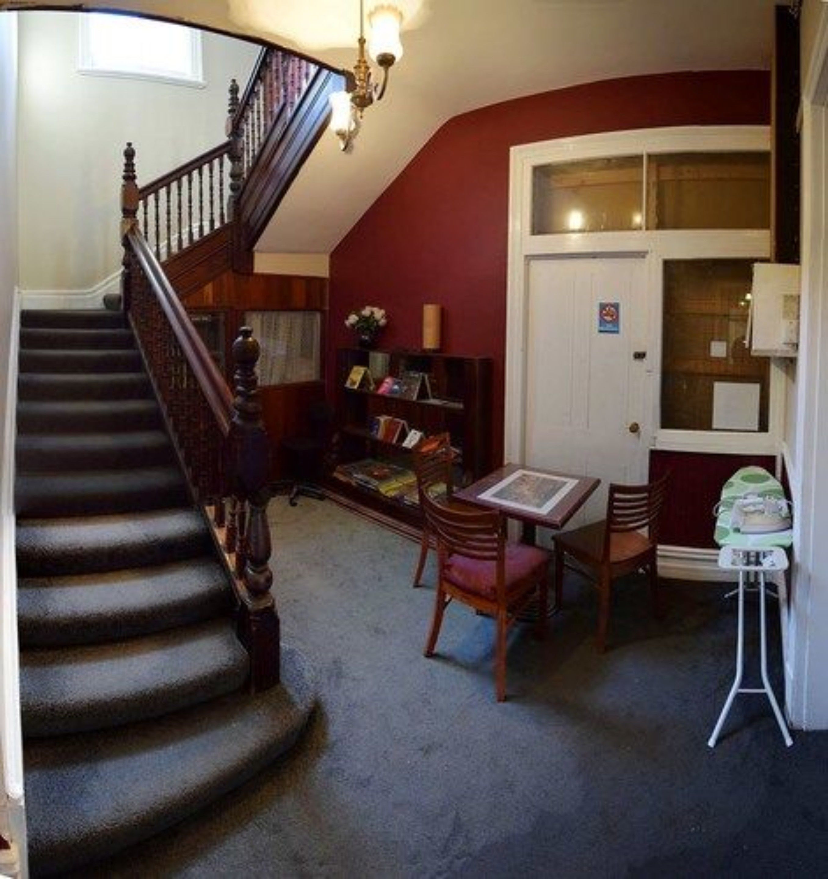 twin room with communal bathroom | living area | tv