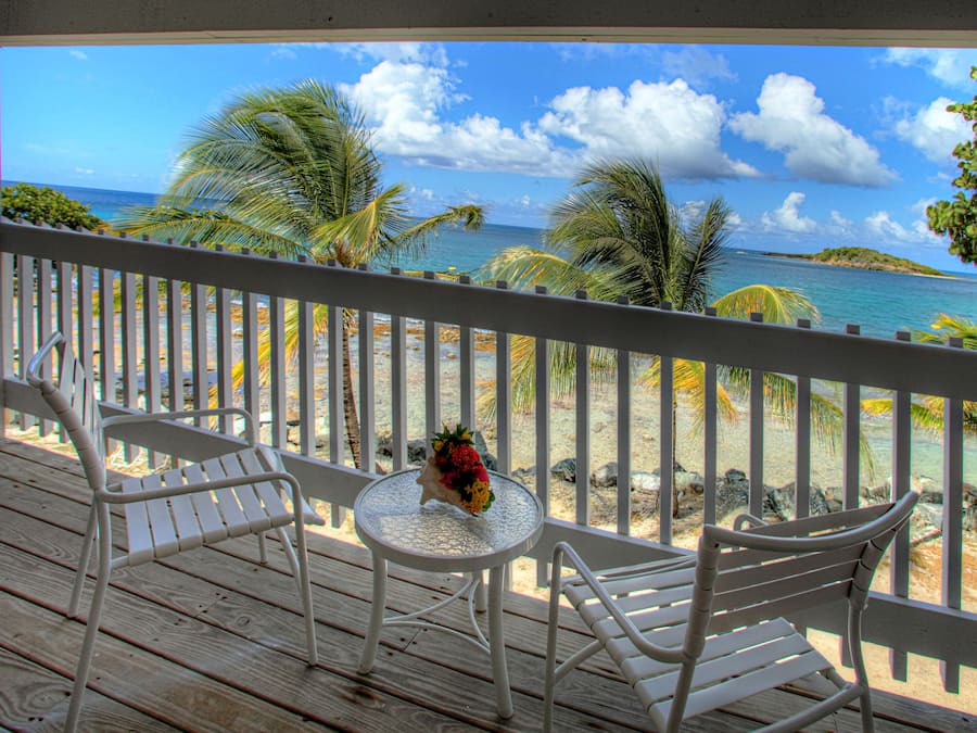 Utsikt mot strand/hav