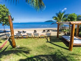 Private beach, sun loungers, beach umbrellas, beach towels