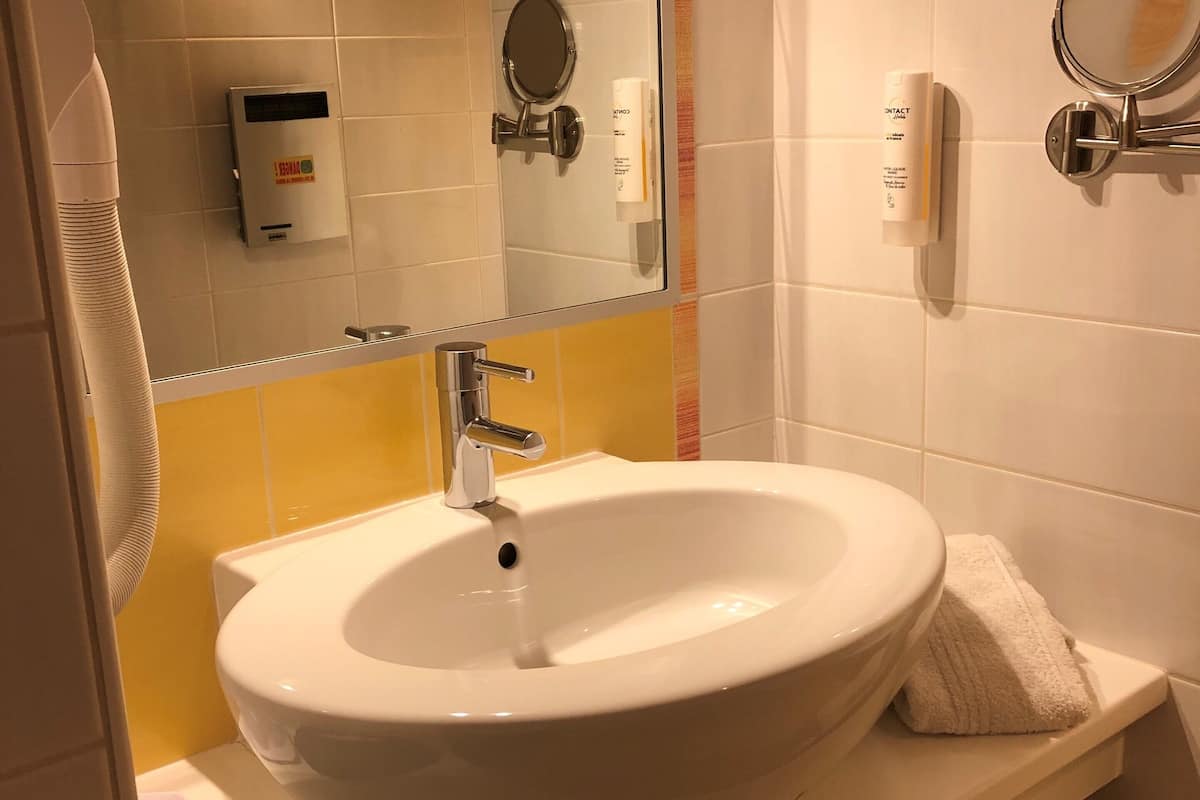 shower, free toiletries, hair dryer, bidet