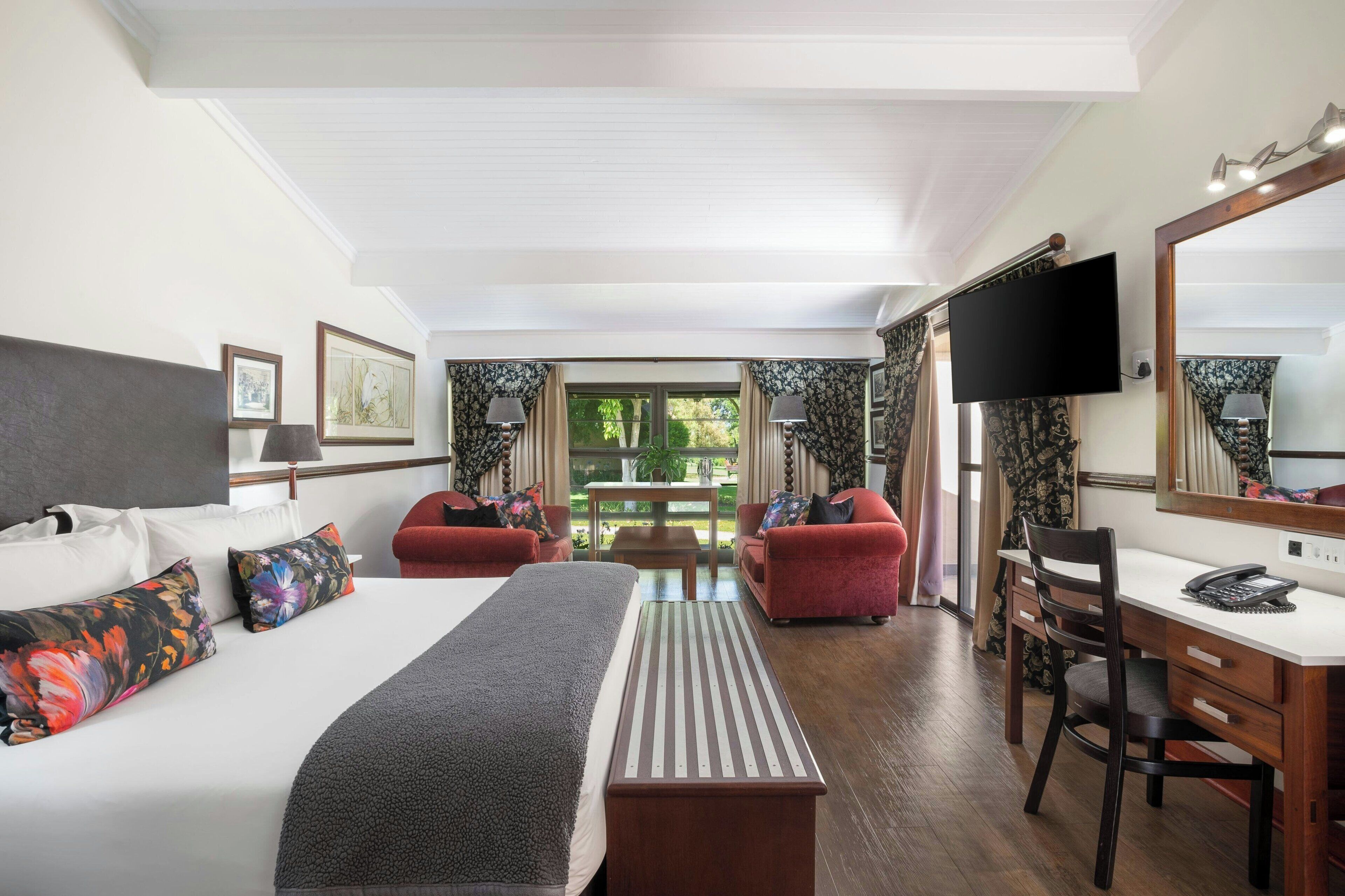 Premium bedding, down comforters, in-room safe, individually decorated