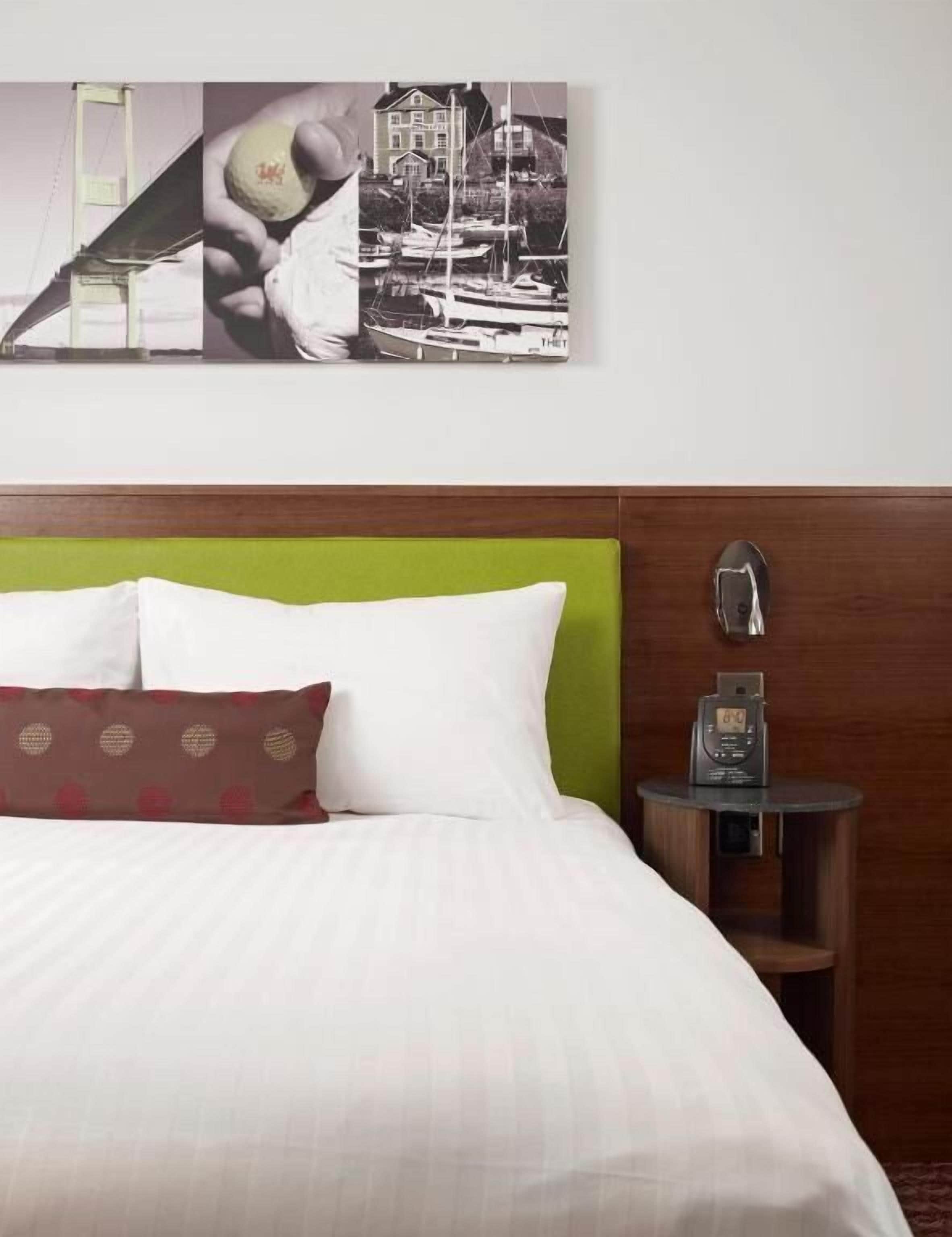 desk, laptop workspace, blackout curtains, iron/ironing board