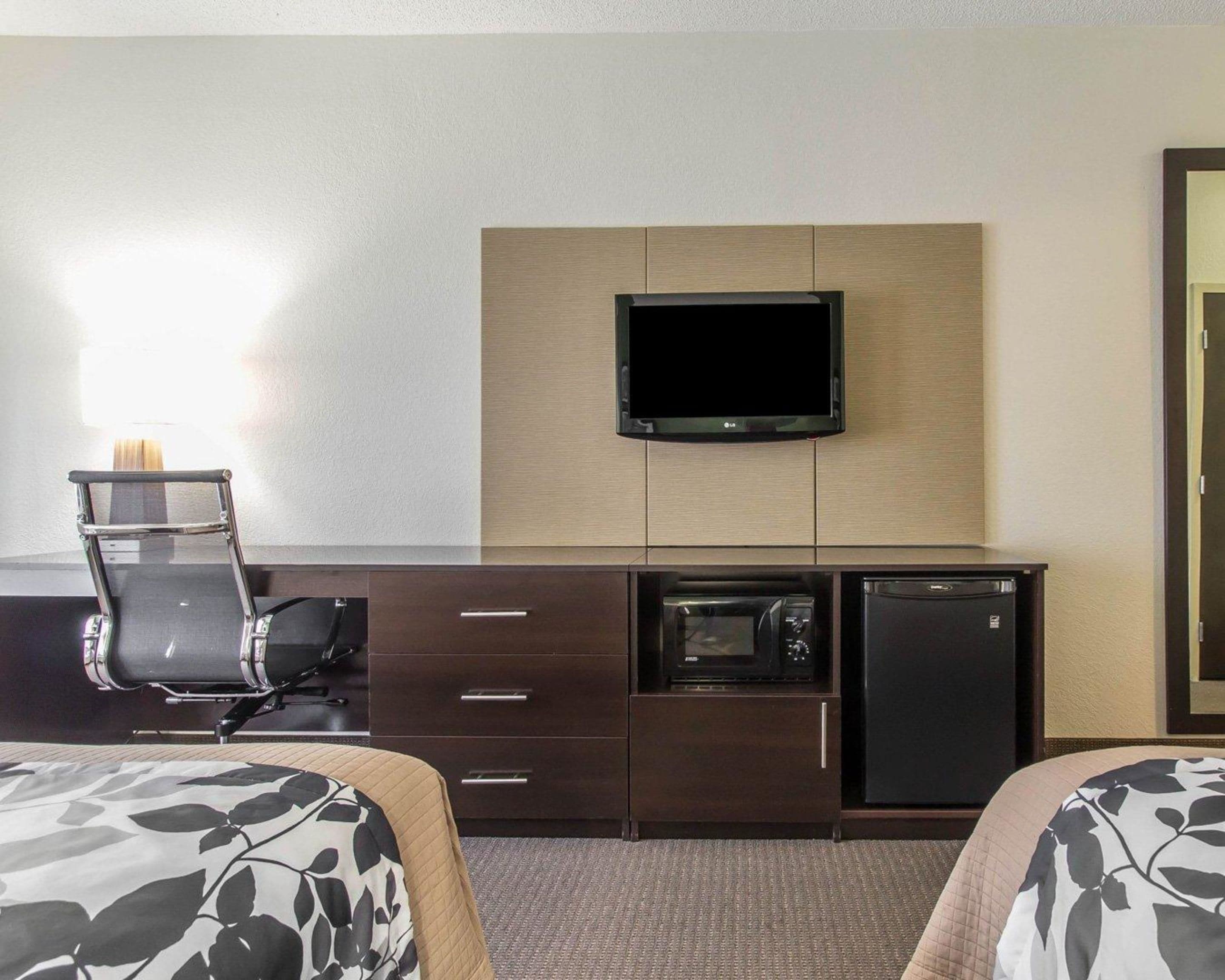 standard room, 2 queen beds, non smoking | in-room safe, desk, laptop workspace, blackout curtains