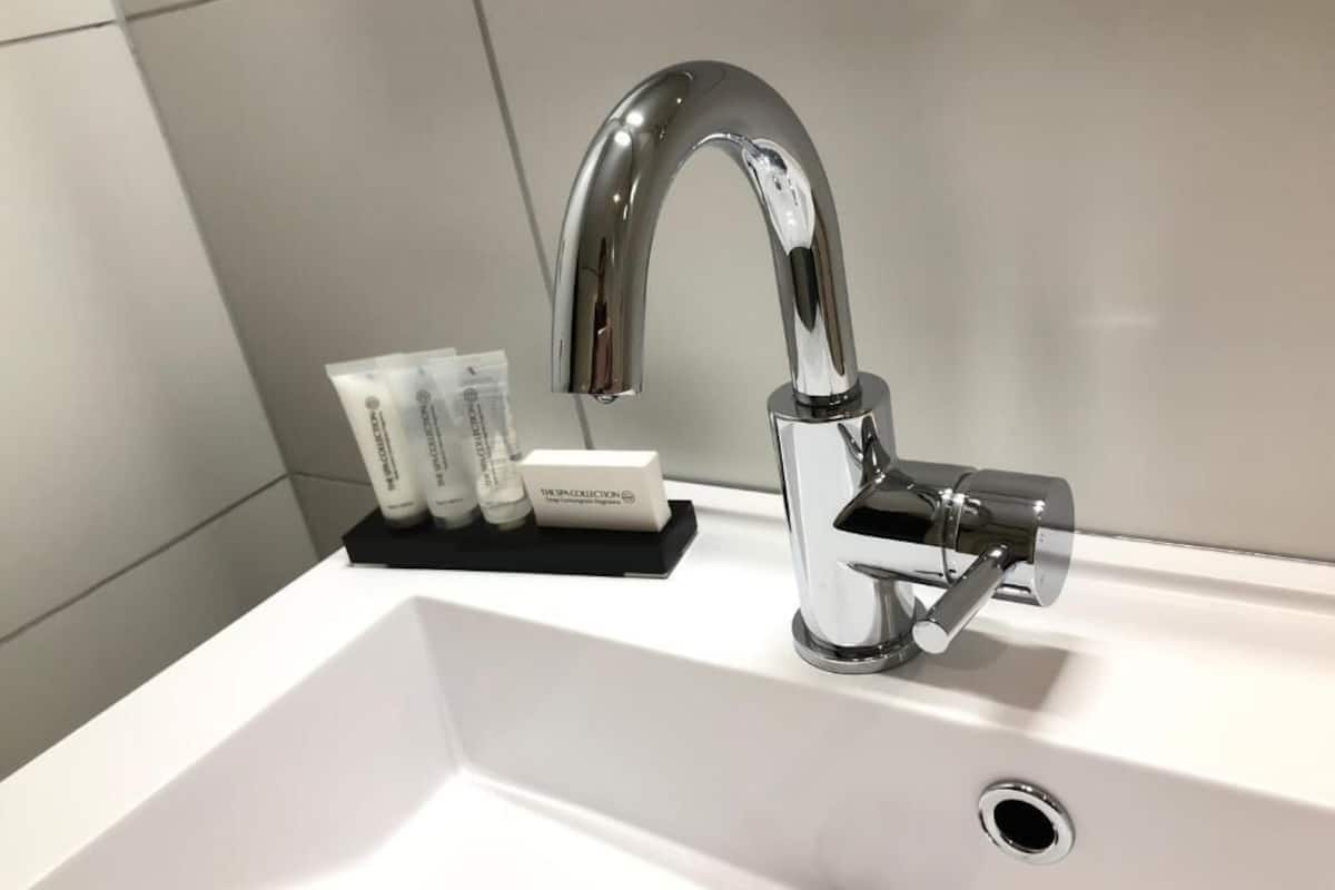 free toiletries, hair dryer, towels