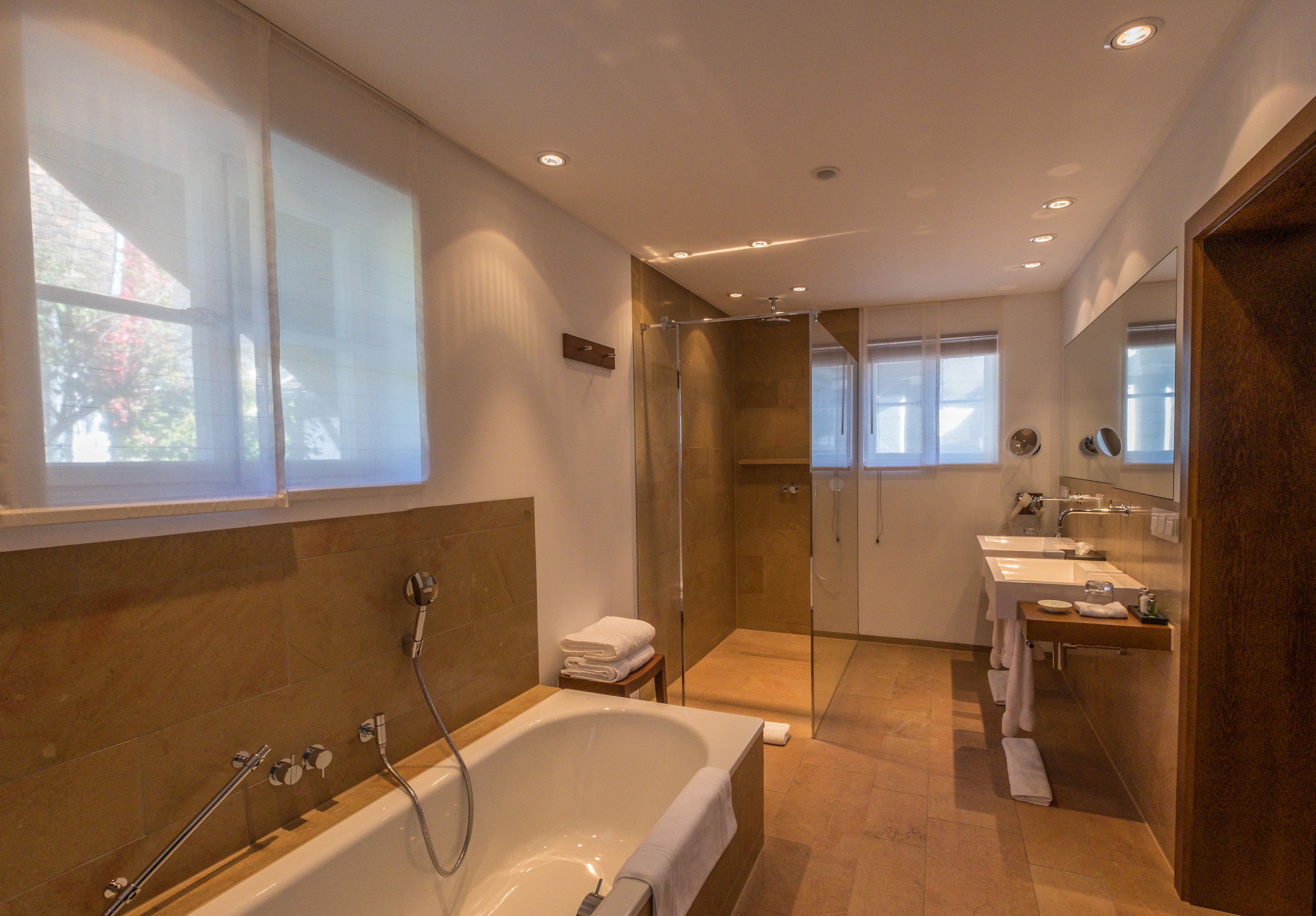 comfort double room | bathroom | hair dryer, bathrobes, slippers, towels