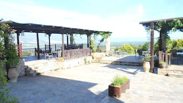 Outdoor banquet area