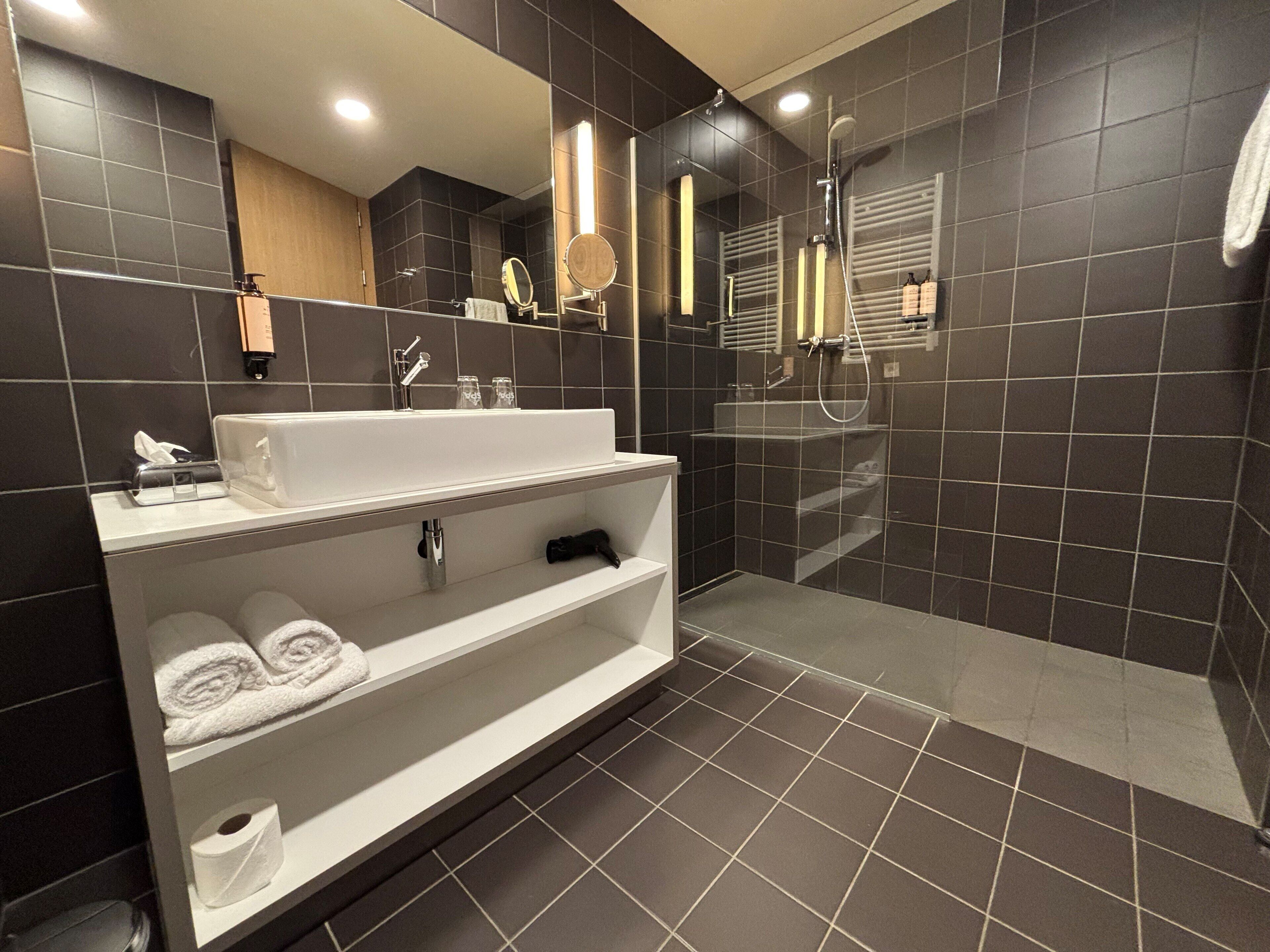 Free toiletries, hair dryer, towels