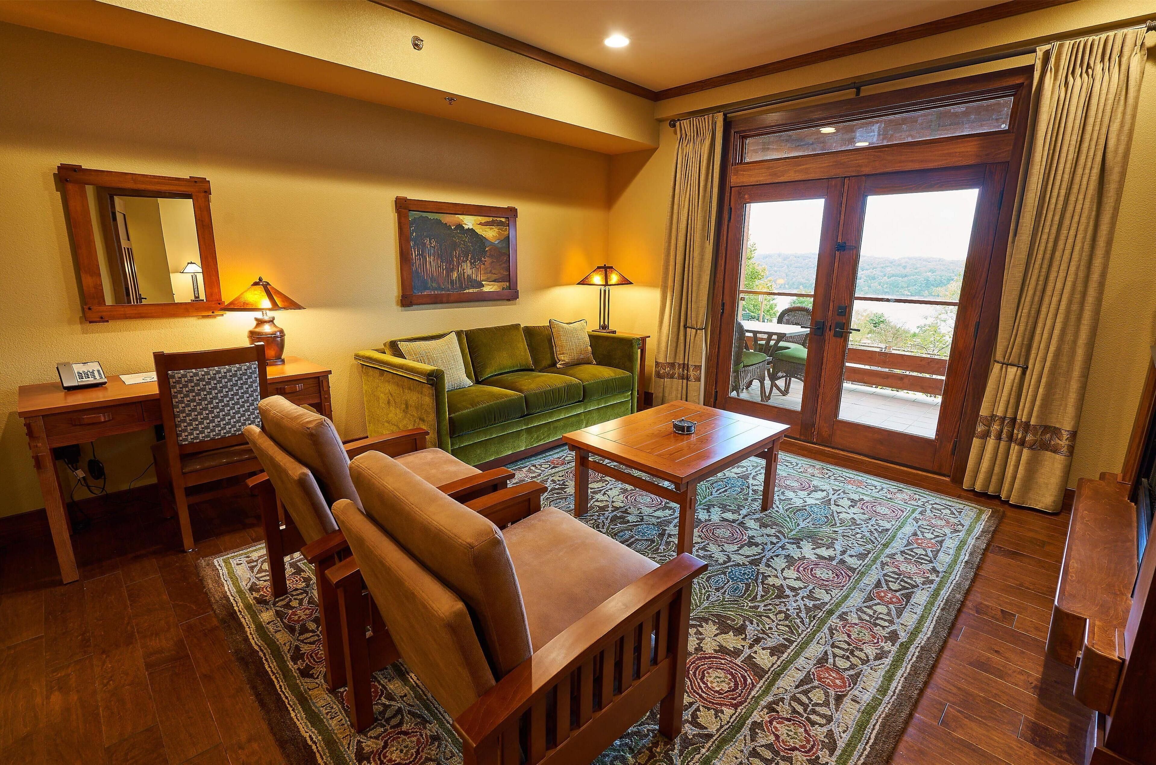 TV, perapian, dan pemutar DVD