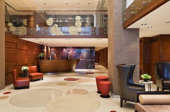 Hotel entrance and lobby at The Pearl New York