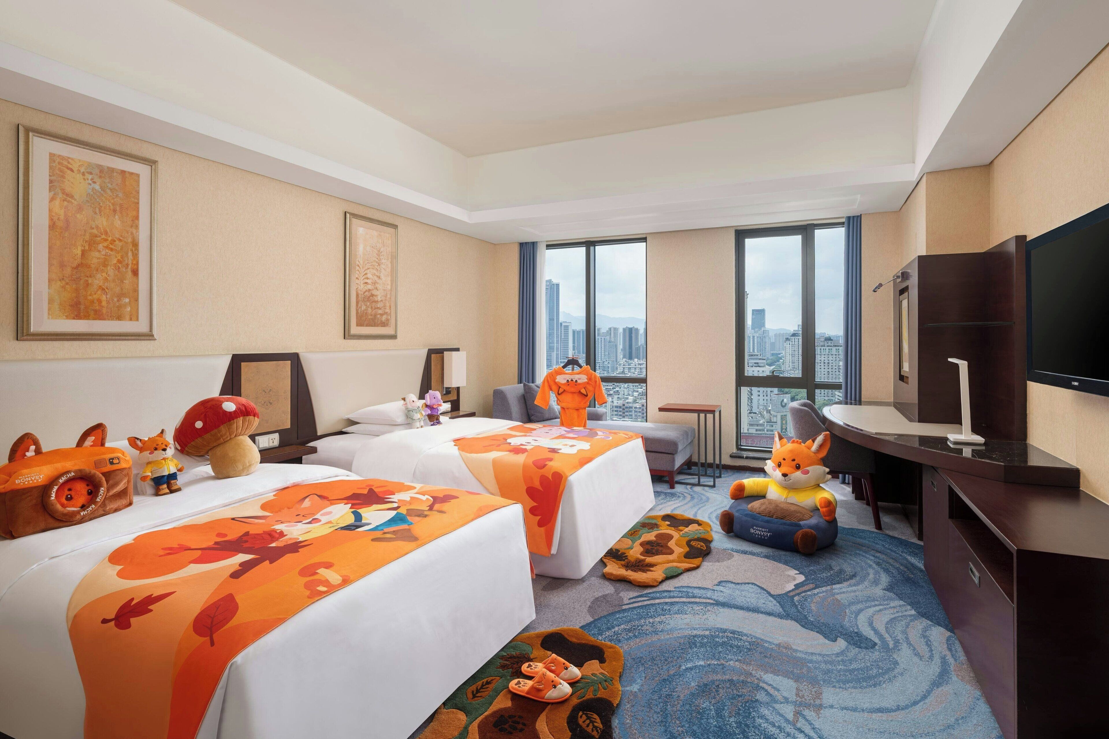 Ropa de cama de alta calidad y minibar 