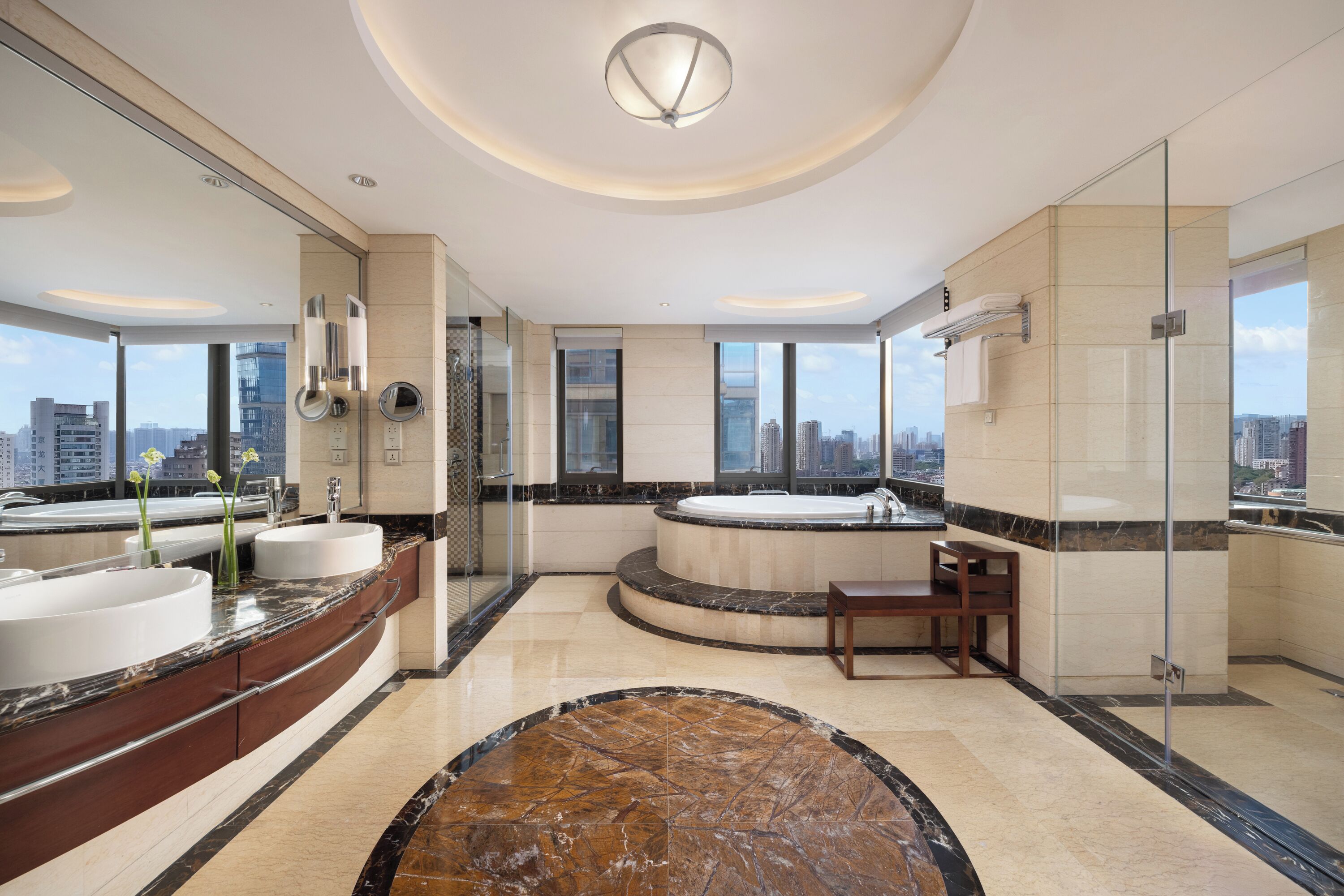 deluxe suite, 1 bedroom | bathroom | separate bathtub and shower, designer toiletries, hair dryer, bathrobes