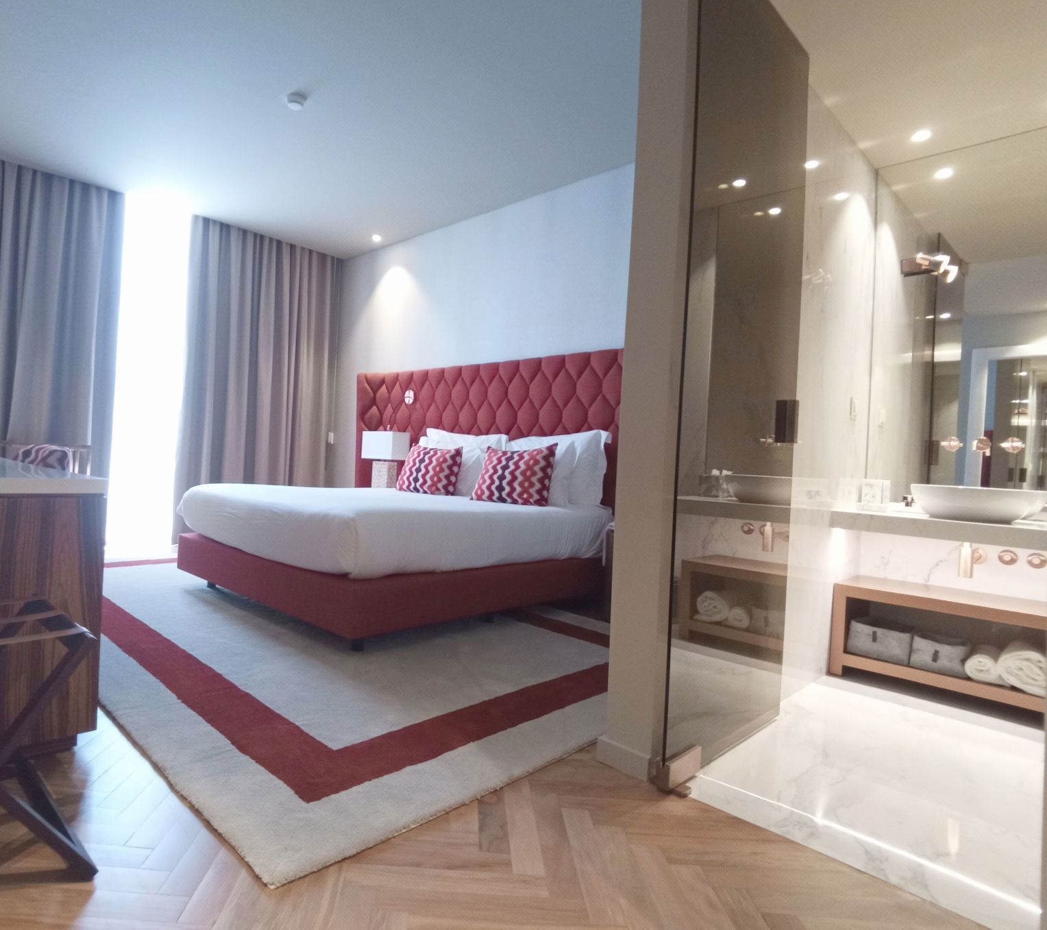 Premium bedding, memory-foam beds, minibar, in-room safe