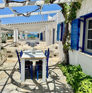 Comfort Side Sea View Room (max 4 pax) | Balcony view - Naoussa Hotel Paros by Booking Kottas (Paros)