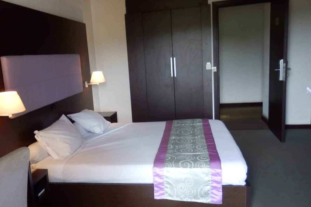 Premium bedding, memory-foam beds, desk, blackout curtains