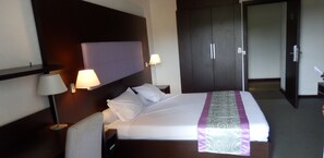 Premium bedding, memory-foam beds, desk, blackout curtains