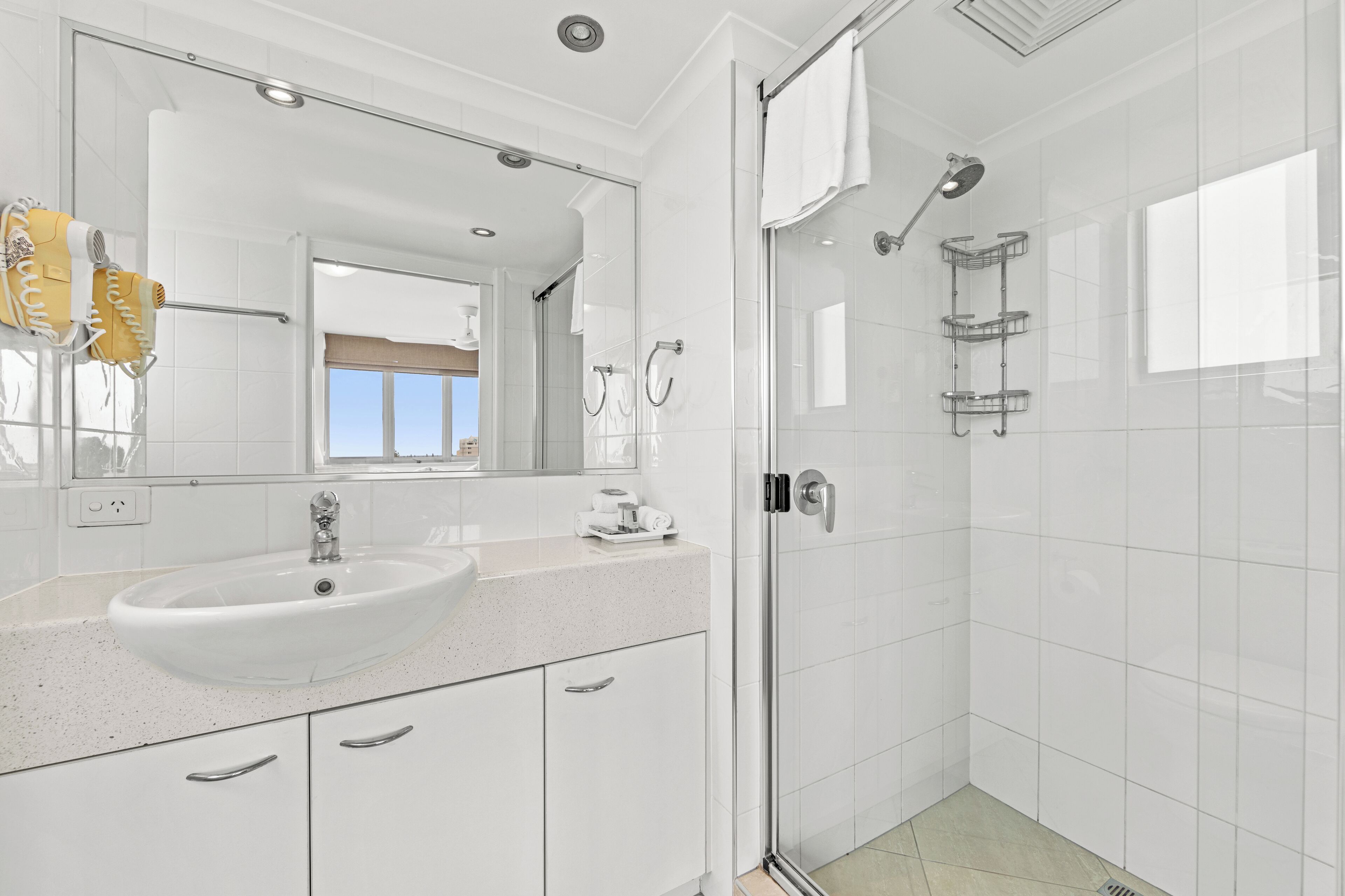 three bedroom ocean view | bathroom | shower, free toiletries, hair dryer, towels