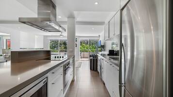 Penthouse, 3 Bedrooms | Private kitchen | Fridge, microwave, stovetop, dishwasher