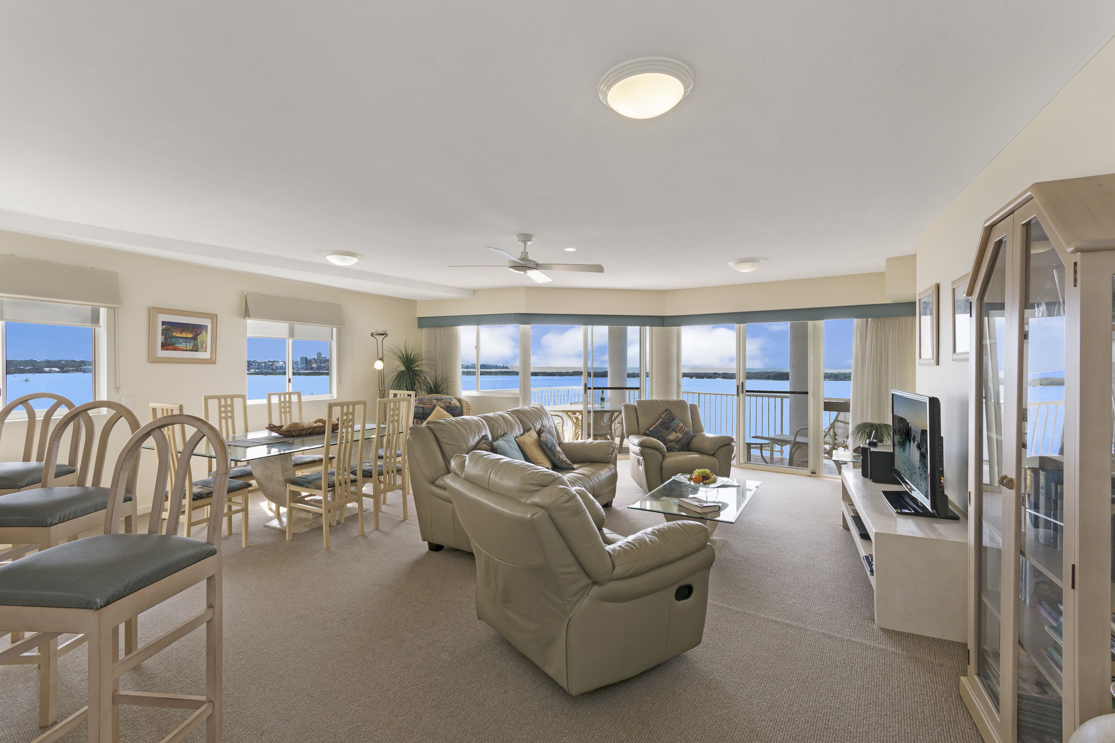 Flat-screen TV, DVD player