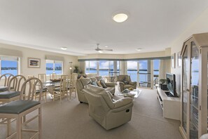 Flat-screen TV, DVD player