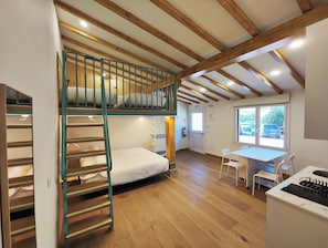 Family Studio, Roll-in Shower, Kitchen