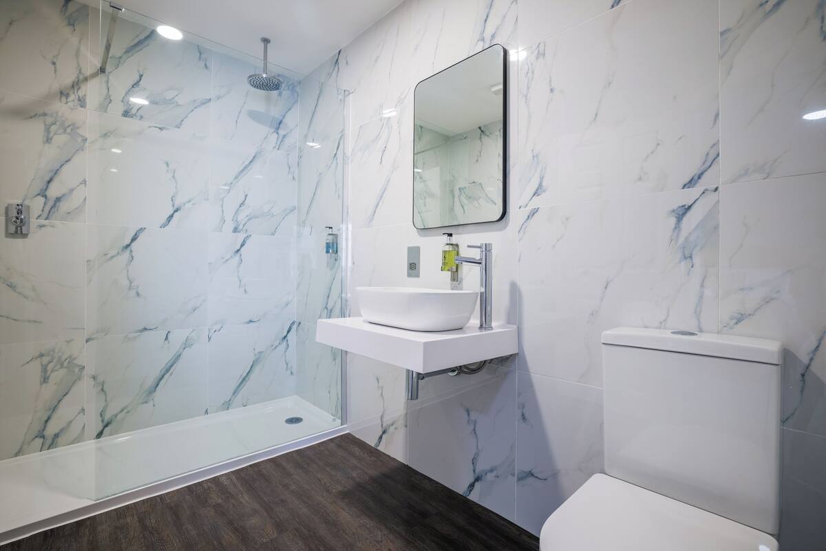 free toiletries, hair dryer, towels