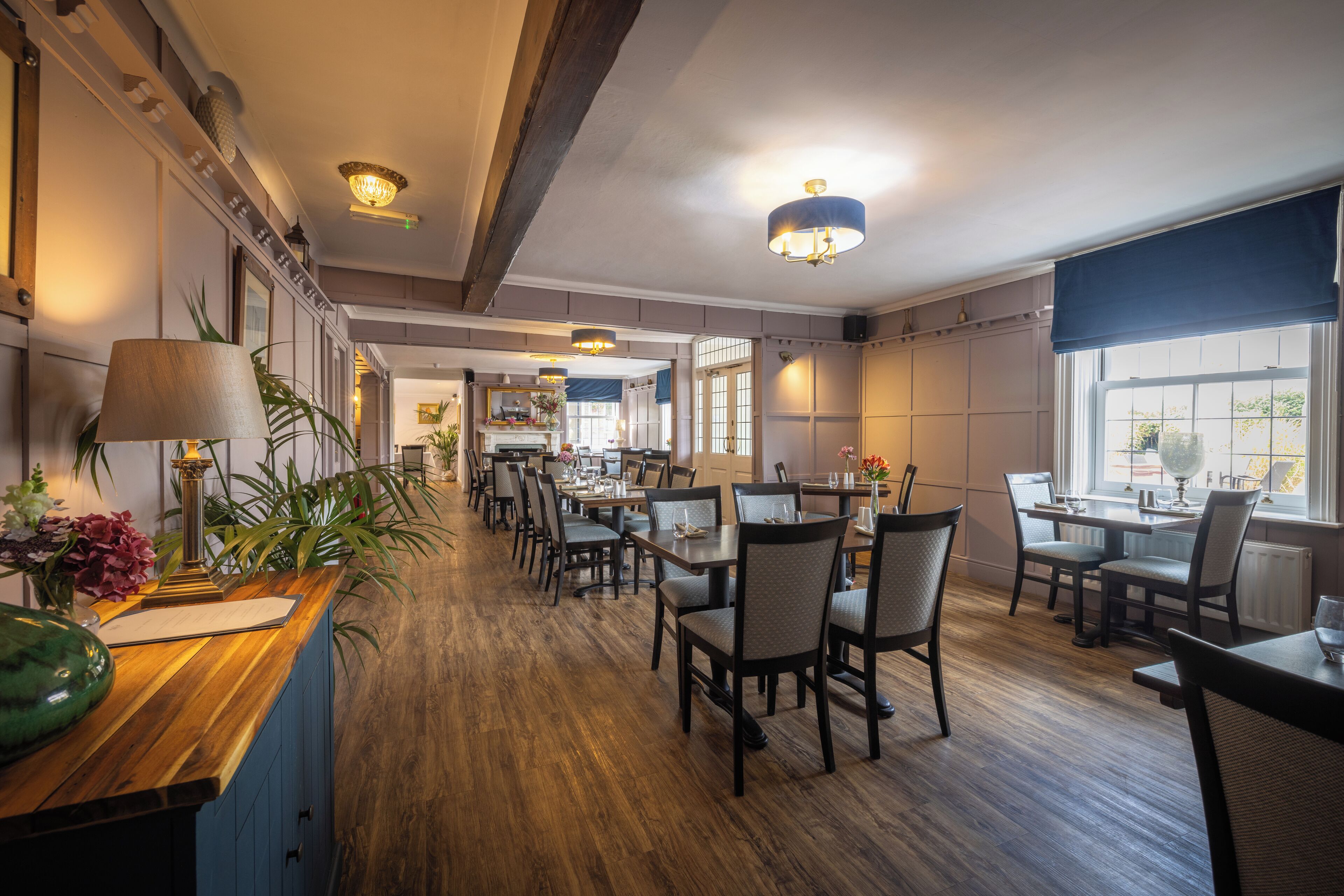 breakfast, lunch, dinner served; british cuisine, garden views