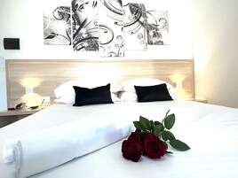 双人房 | 高档床上用品、羽绒被、加厚床垫、办公桌