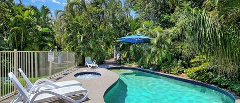 Outdoor pool, open 7:30 AM to 8:30 PM, sun loungers