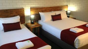 Twin Room (1 Queen + 1 Single) | Desk, iron/ironing board, free WiFi, bed sheets