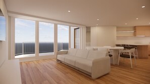 Deluxe Apartment | Living area | 42-inch TV with cable channels - Crystal Beachfront Apartments (Tugun)