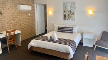 Blackout curtains, iron/ironing board, free WiFi, bed sheets