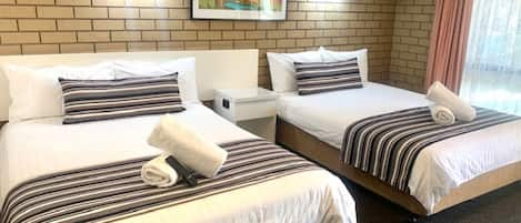 Double Twin Room (2x Doubles) | Blackout curtains, iron/ironing board, free WiFi, bed sheets